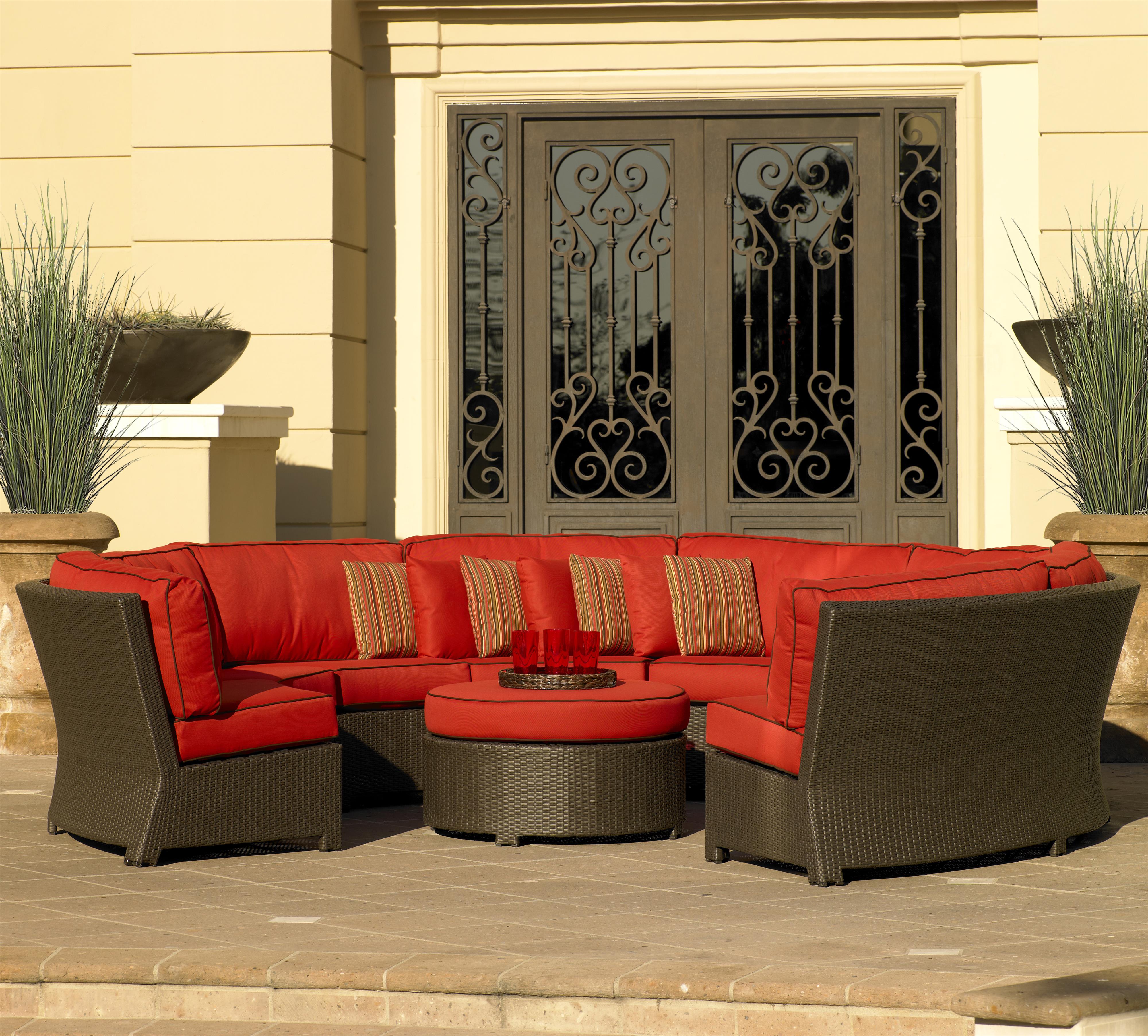 NorthCape International Cabo 8pc Armless Curved Sectional w/ Cushions